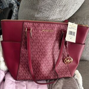 Michael Kors Burgundy Signature Tote